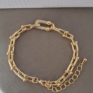 Diamonds Paperclips U link bracelet